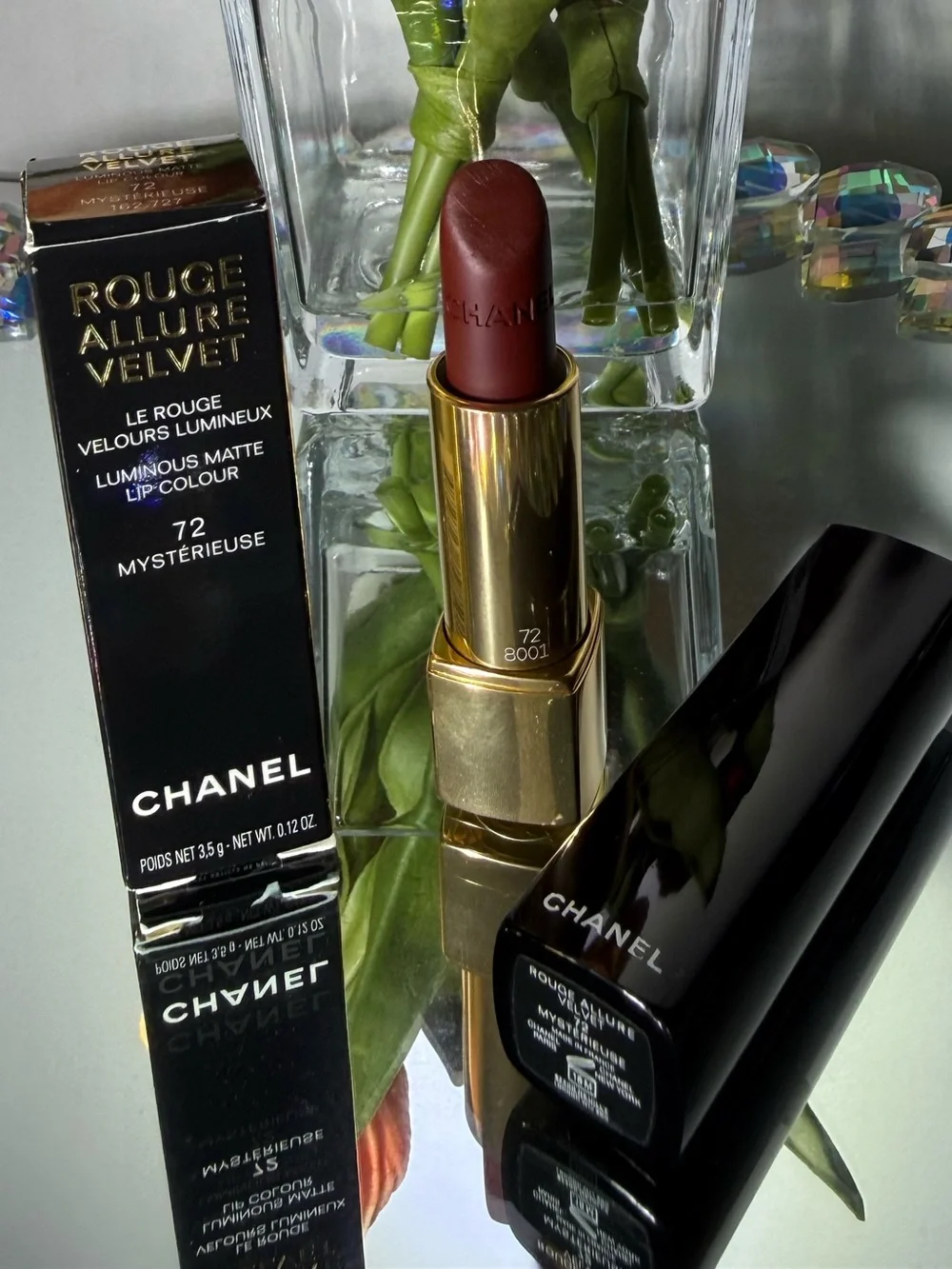 CHANEL Women Rouge Allure Velvet 72 Mystérieuse Luminous Matte Lipstick